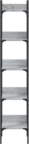 vidaXL - Boekenkast - 5-laags - 35x30x174 - cm - bewerkt - hout - grijs - sonoma - eiken