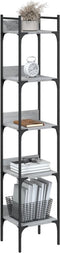 vidaXL - Boekenkast - 5-laags - 35x30x174 - cm - bewerkt - hout - grijs - sonoma - eiken
