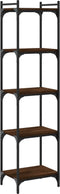 vidaXL - Boekenkast - 5-laags - 40x30x154 - cm - bewerkt - hout - bruin - eikenkleur