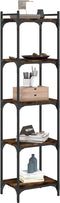 vidaXL - Boekenkast - 5-laags - 40x30x154 - cm - bewerkt - hout - gerookt - eikenkleur