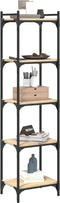 vidaXL - Boekenkast - 5-laags - 40x30x154 - cm - bewerkt - hout - sonoma - eikenkleur