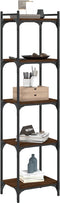 vidaXL - Boekenkast - 5-laags - 40x30x154 - cm - bewerkt - hout - bruin - eikenkleur