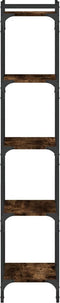 vidaXL - Boekenkast - 5-laags - 40x30x154 - cm - bewerkt - hout - gerookt - eikenkleur