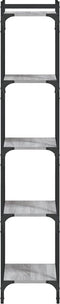 vidaXL - Boekenkast - 5-laags - 40x30x154 - cm - bewerkt - hout - grijs - sonoma - eiken