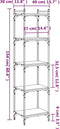 vidaXL - Boekenkast - 5-laags - 40x30x154 - cm - bewerkt - hout - gerookt - eikenkleur