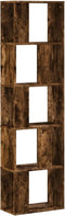 vidaXL - Boekenkast - 5-laags - 45x23,5x162,5 - cm - bewerkt - hout - gerookt - eiken