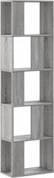 vidaXL - Boekenkast - 5-laags - 45x23,5x162,5 - cm - bewerkt - hout - grijs - sonoma