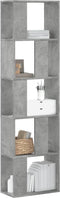 vidaXL - Boekenkast - 5-laags - 45x23,5x162,5 - cm - bewerkt - hout - betongrijs