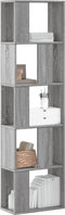vidaXL - Boekenkast - 5-laags - 45x23,5x162,5 - cm - bewerkt - hout - grijs - sonoma