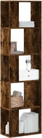 vidaXL - Boekenkast - 5-laags - 45x23,5x162,5 - cm - bewerkt - hout - gerookt - eiken