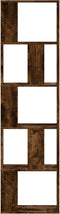 vidaXL - Boekenkast - 5-laags - 45x23,5x162,5 - cm - bewerkt - hout - gerookt - eiken