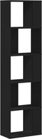 vidaXL - Boekenkast - 5-laags - 45x23,5x162,5 - cm - bewerkt - hout - zwart