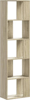 vidaXL - Boekenkast - 5-laags - 45x23,5x162,5 - cm - bewerkt - hout - sonoma - eiken