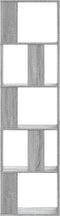 vidaXL - Boekenkast - 5-laags - 45x23,5x162,5 - cm - bewerkt - hout - grijs - sonoma