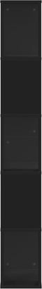vidaXL - Boekenkast - 5-laags - 45x23,5x162,5 - cm - bewerkt - hout - zwart