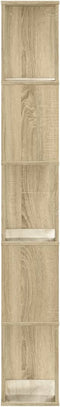 vidaXL - Boekenkast - 5-laags - 45x23,5x162,5 - cm - bewerkt - hout - sonoma - eiken