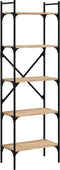 vidaXL - Boekenkast - 5-laags - 56x31,5x174 - cm - bewerkt - hout - sonoma - eiken