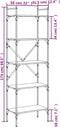 vidaXL - Boekenkast - 5-laags - 56x31,5x174 - cm - bewerkt - hout - gerookt - eiken