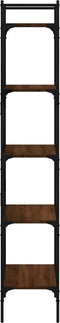 vidaXL - Boekenkast - 5-laags - 56x31,5x174 - cm - bewerkt - hout - bruin - eikenkleur