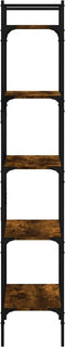 vidaXL - Boekenkast - 5-laags - 56x31,5x174 - cm - bewerkt - hout - gerookt - eiken