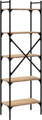 vidaXL - Boekenkast - 5-laags - 56x31,5x174 - cm - bewerkt - hout - sonoma - eiken
