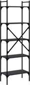 vidaXL - Boekenkast - 5-laags - 56x31,5x174 - cm - bewerkt - hout - zwart