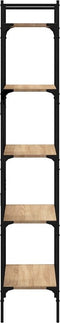 vidaXL - Boekenkast - 5-laags - 56x31,5x174 - cm - bewerkt - hout - sonoma - eiken
