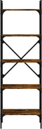 vidaXL - Boekenkast - 5-laags - 56x31,5x174 - cm - bewerkt - hout - gerookt - eiken