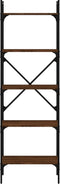 vidaXL - Boekenkast - 5-laags - 56x31,5x174 - cm - bewerkt - hout - bruin - eikenkleur