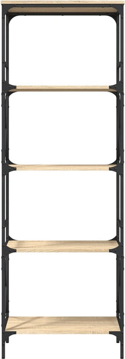 vidaXL - Boekenkast - 5-laags - 59 - x - 35 - x - 171 - cm - bewerkt - hout - sonoma - eiken
