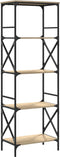 vidaXL - Boekenkast - 5-laags - 59 - x - 35 - x - 171 - cm - bewerkt - hout - sonoma - eiken