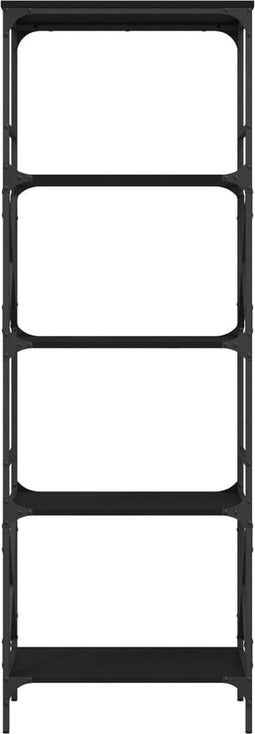 vidaXL - Boekenkast - 5-laags - 59x35x171 - cm - bewerkt - hout - zwart