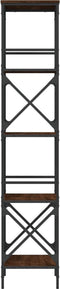 vidaXL - Boekenkast - 5-laags - 59x35x171 - cm - bewerkt - hout - bruin - eikenkleur