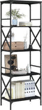 vidaXL - Boekenkast - 5-laags - 59x35x171 - cm - bewerkt - hout - zwart