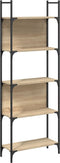 vidaXL - Boekenkast - 5-laags - 60,5x24x166,5 - cm - bewerkt - hout - sonoma - eiken