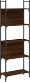 vidaXL - Boekenkast - 5-laags - 60,5x24x166,5 - cm - bewerkt - hout - bruineiken