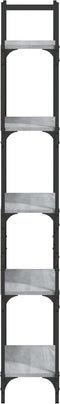 vidaXL - Boekenkast - 5-laags - 60,5x24x166,5 - cm - bewerkt - hout - grijs - sonoma