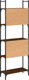 vidaXL - Boekenkast - 5-laags - 60,5x24x166,5 - cm - bewerkt - hout - bruineiken