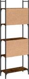 vidaXL - Boekenkast - 5-laags - 60,5x24x166,5 - cm - bewerkt - hout - gerookt - eiken
