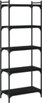 vidaXL - Boekenkast - 5-laags - 60x30x154 - cm - bewerkt - hout - zwart