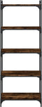 vidaXL - Boekenkast - 5-laags - 60x30x154 - cm - bewerkt - hout - gerookt - eikenkleur