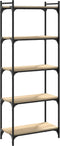 vidaXL - Boekenkast - 5-laags - 60x30x154 - cm - bewerkt - hout - sonoma - eikenkleur