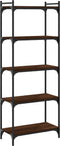 vidaXL - Boekenkast - 5-laags - 60x30x154 - cm - bewerkt - hout - bruin - eikenkleur