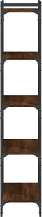 vidaXL - Boekenkast - 5-laags - 60x30x154 - cm - bewerkt - hout - bruin - eikenkleur