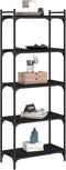 vidaXL - Boekenkast - 5-laags - 60x30x154 - cm - bewerkt - hout - zwart
