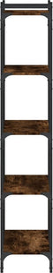 vidaXL - Boekenkast - 5-laags - 60x30x154 - cm - bewerkt - hout - gerookt - eikenkleur