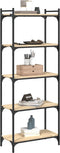 vidaXL - Boekenkast - 5-laags - 60x30x154 - cm - bewerkt - hout - sonoma - eikenkleur