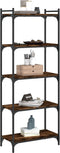 vidaXL - Boekenkast - 5-laags - 60x30x154 - cm - bewerkt - hout - gerookt - eikenkleur