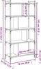 vidaXL - Boekenkast - 5-laags - 76x32x158 - cm - bewerkt - hout - grijs - sonoma