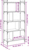 vidaXL - Boekenkast - 5-laags - 76x32x158 - cm - bewerkt - hout - gerookt - eikenkleur